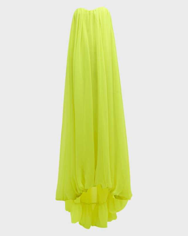 Sweetheart Strapless Draped Chiffon Gown